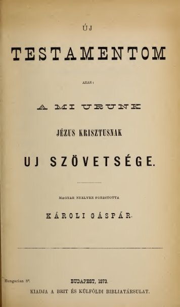 Karoli - BIBLIA - 1873 III.