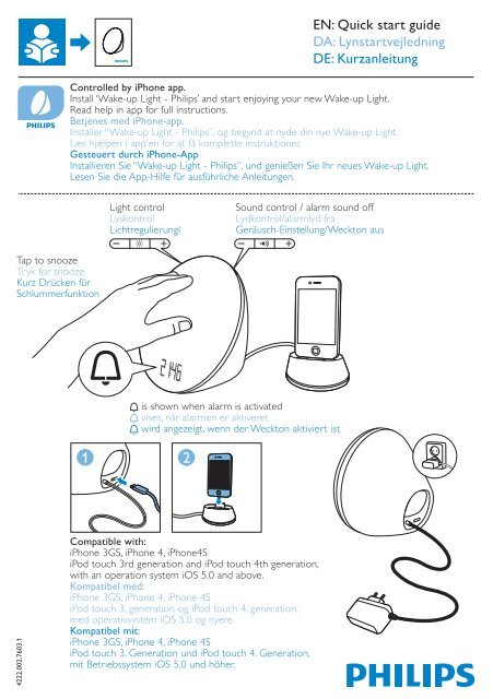 Philips Eacute Veil Lumi Egrave Re Guide De Mise En Route Swe