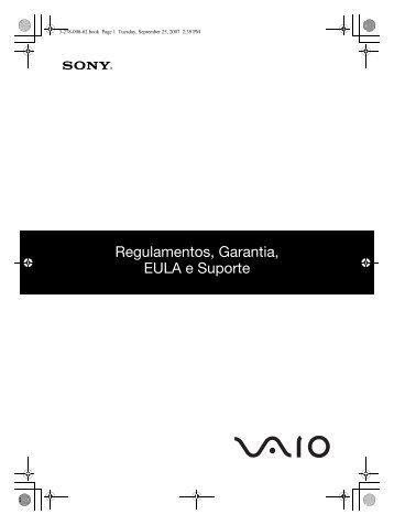 Sony VGN-SZ61VN - VGN-SZ61VN Documenti garanzia Portoghese