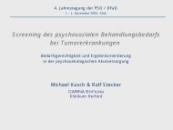 Screening des psychosozialen Behandlungsbedarfs bei - PSO