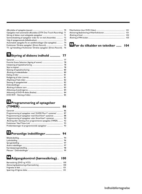 Philips Matchline Lecteur/enregistreur de DVD - Mode d&rsquo;emploi - DAN