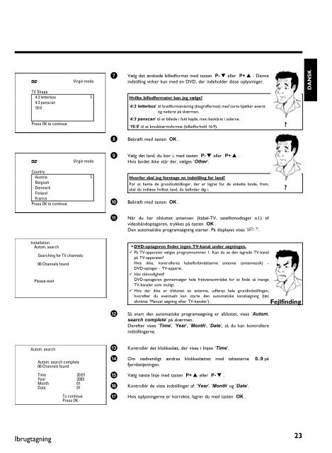 Philips Matchline Lecteur/enregistreur de DVD - Mode d&rsquo;emploi - DAN