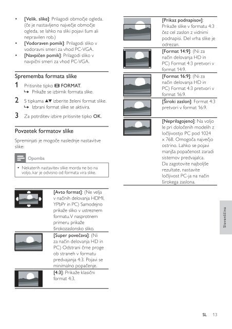 Philips TV LCD - Mode d&rsquo;emploi - SLV