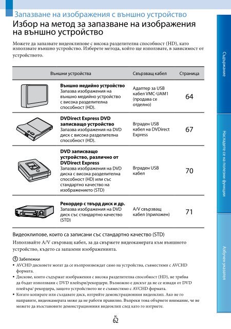 Sony HDR-XR160E - HDR-XR160E Istruzioni per l'uso Bulgaro