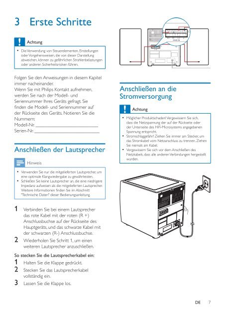 Philips Microcha&icirc;ne - Mode d&rsquo;emploi - DEU