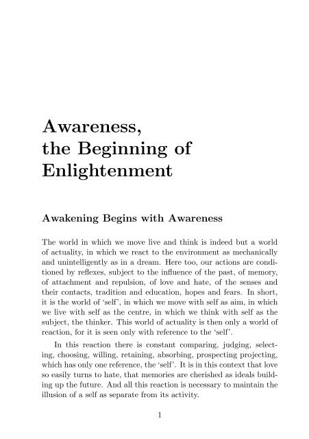 Awareness in Buddhist Meditation