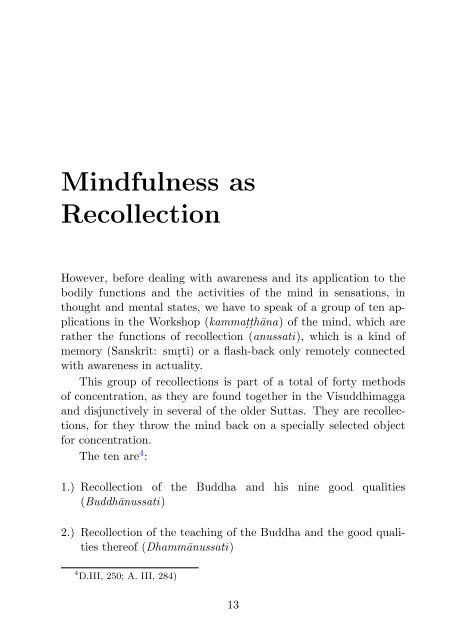 Awareness in Buddhist Meditation