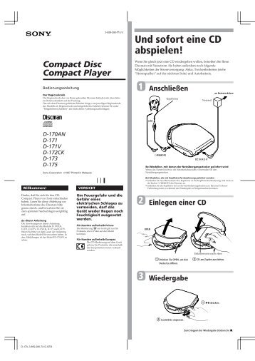 Sony D-170AN - D-170AN Istruzioni per l'uso Tedesco