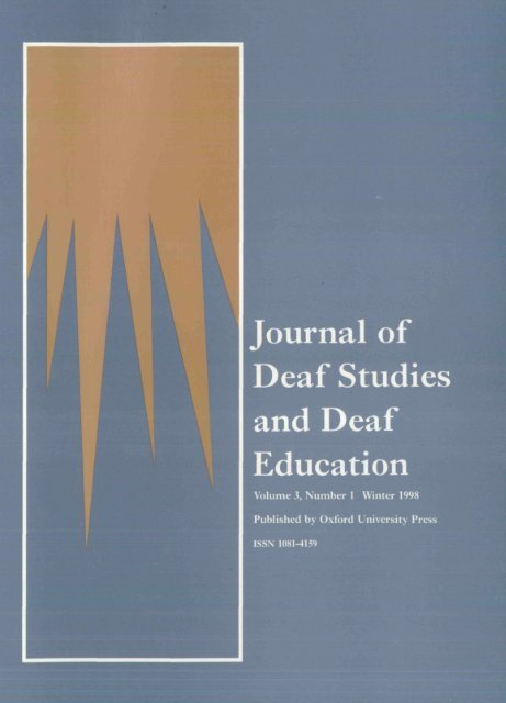 Front Matter (PDF) - Journal of Deaf Studies and Deaf Education