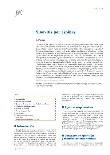 Sinovitis por espinas