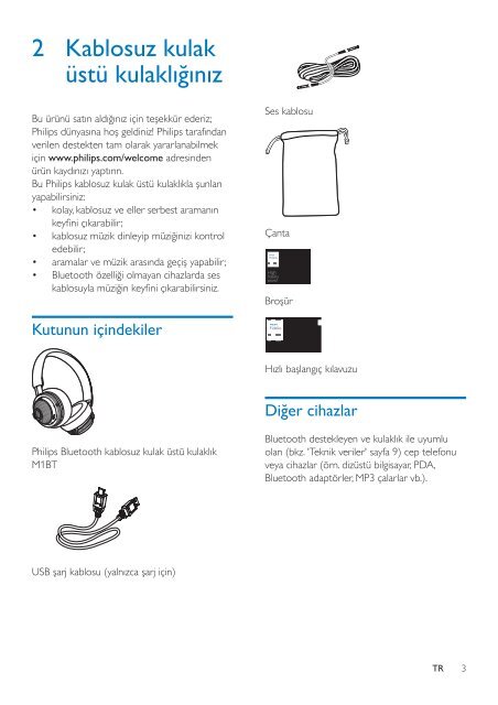 Philips Fidelio Casque Bluetooth&reg; - Mode d&rsquo;emploi - TUR