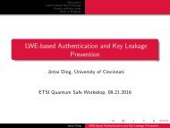 LWE-based Authentication and Key Leakage Prevention