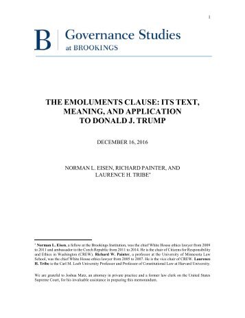 Brookings Emoluments Clause