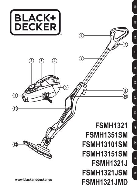 BlackandDecker Balai Laveur Vapeur- Fsmh13101sm - Type 1 - Instruction  Manual (Européen)