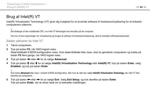 Sony VPCEB3G4E - VPCEB3G4E Istruzioni per l'uso Danese