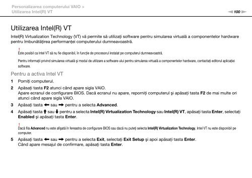 Sony VPCEB3G4E - VPCEB3G4E Istruzioni per l'uso Rumeno