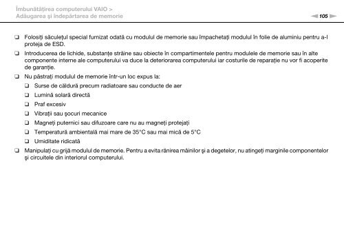 Sony VPCEB3G4E - VPCEB3G4E Istruzioni per l'uso Rumeno