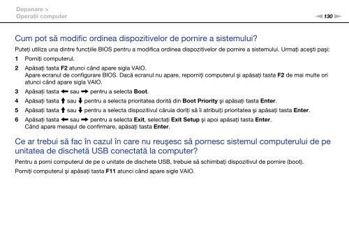 Sony VPCEB3G4E - VPCEB3G4E Istruzioni per l'uso Rumeno