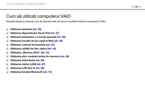 Sony VPCEB3G4E - VPCEB3G4E Istruzioni per l'uso Rumeno