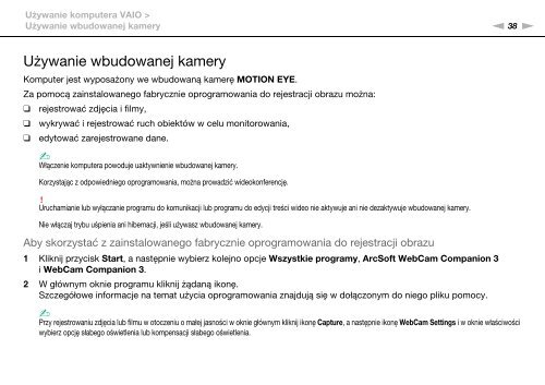 Sony VPCEB3G4E - VPCEB3G4E Istruzioni per l'uso Polacco