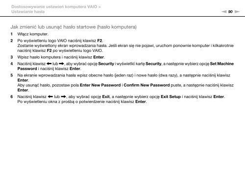 Sony VPCEB3G4E - VPCEB3G4E Istruzioni per l'uso Polacco