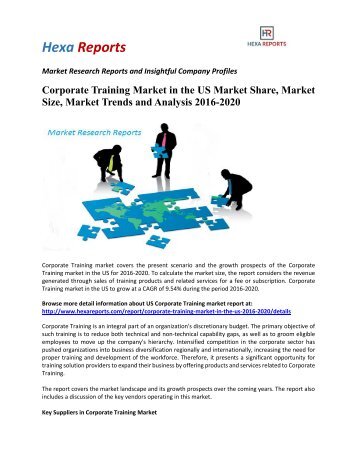 Corporate Training Market in the US Market Share, Market Size, Market Trends and Analysis 2016-2020