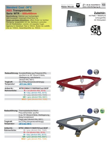 Räder Wendt Rollen Katalog 2017 