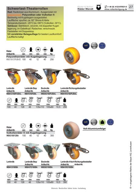 Räder Wendt Rollen Katalog 2017 