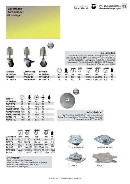 Räder Wendt Rollen Katalog 2017 