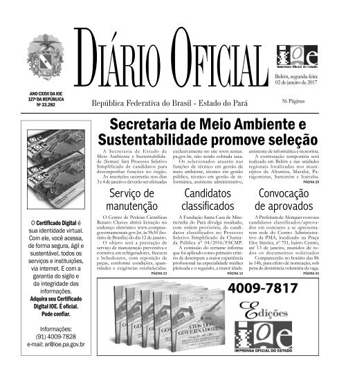 3225 caderno 1 - DiÃ¡rio Oficial do MunicÃpio