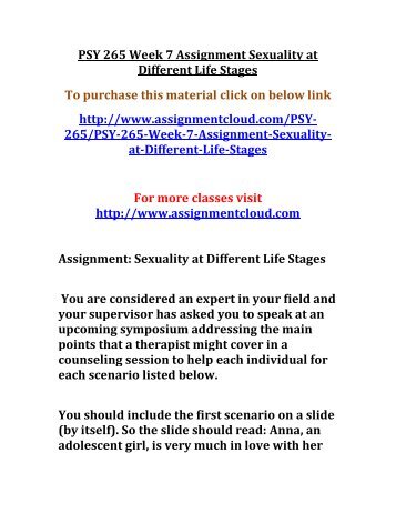 psy265 week seven assignment Psy 225-0101 week 7 clc assignment: sti transmission-reduction plan. psy265 week seven assignment Psy 225-0101 week 7 clc assignment: sti transmission-reduction plan.