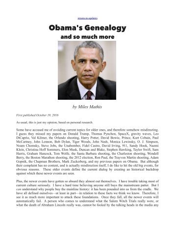 Obama's Genealogy