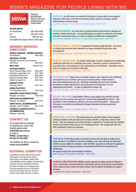 MSWA Bulletin Summer 16 