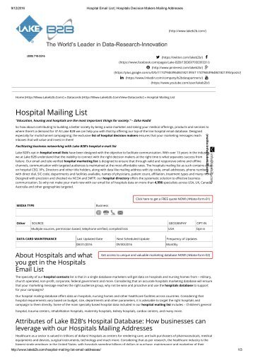 Hospital Mailing List
