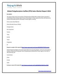 2016 Analysis: Global Polyphenylene Sulfide (PPS) Sales Industry