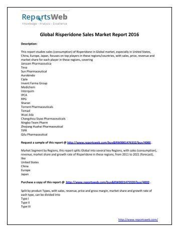 Global Risperidone Sales Industry 2021 Forecast Research Report