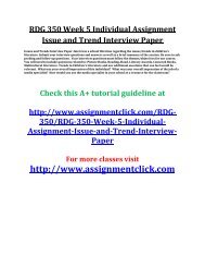 UOP RDG 350 Week 5 Individual Assignment Issue and Trend Interview Paper