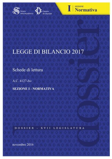 LEGGE DI BILANCIO 2017