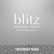 blitz Stakeford Treatment Menu