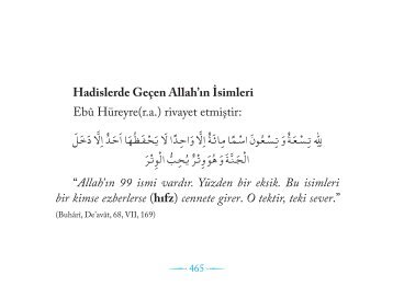 Hadislerde Geçen Allah'ın İsimleri - Diyanet İşleri Başkanlığı