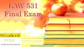 LAW 531 Final Exam