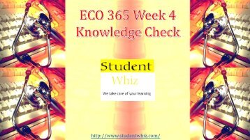 ECO 365 Week 4 Knowledge Check