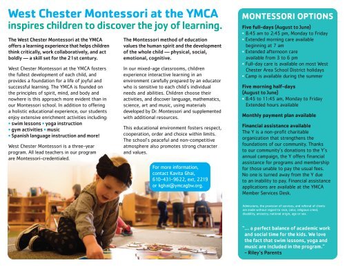 West Chester Montessori Brochure