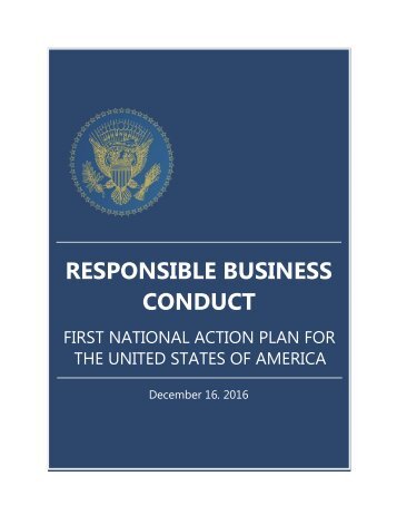 RESPONSIBLE BUSINESS CONDUCT