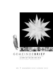 gemeinde brief - Evangelische Christuskirchengemeinde Stuttgart ...