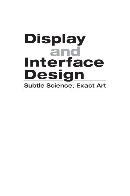 Display and Interface Design