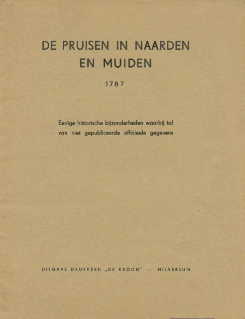 De Pruisen in Naarden en Muiden 1787