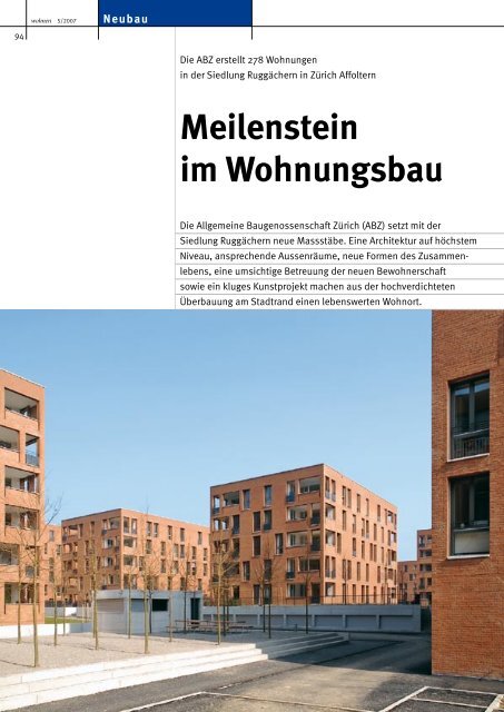 Meilenstein Im Wohnungsbau Gadient Landschaftsarchitekten
