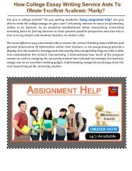 How College Essay Writing  Service Aids to obtain Excellent Academic Marks?