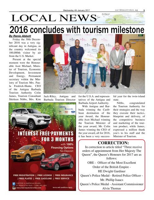 Caribbean Times 68th Issue - Wednesday 4th January 2016
